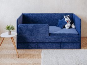 Диван-кровать Happy (синий) в Ордынском - ordynskoe.mebel-nsk.ru | фото