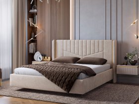 Кровать двуспальная 1,6м Диор (кашемир суфле (велюр)) в Ордынском - ordynskoe.mebel-nsk.ru | фото