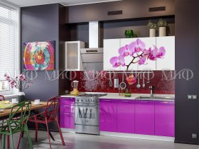 Кухонный гарнитур Орхидея (фиолетовый) в Ордынском - ordynskoe.mebel-nsk.ru | фото