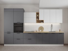 Модульная кухня Фортуна (белый/графит) в Ордынском - ordynskoe.mebel-nsk.ru | фото