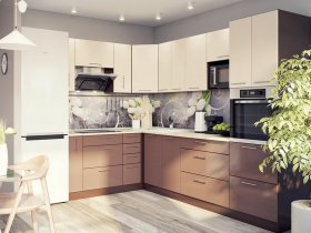Модульная кухня Классика (ваниль/шоколад) в Ордынском - ordynskoe.mebel-nsk.ru | фото