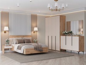 Модульная спальня Сицилия (дуб альпийский/тефия) в Ордынском - ordynskoe.mebel-nsk.ru | фото