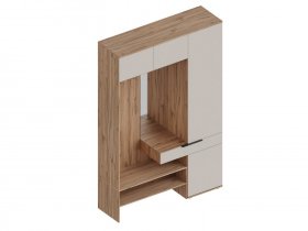Прихожая с пеналом и антресолью ПРАВАЯ Сицилия (дуб альпийский/тефия) в Ордынском - ordynskoe.mebel-nsk.ru | фото