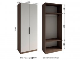 Шкаф 900 Роза (орех франклин карамельный/бежевый скин) в Ордынском - ordynskoe.mebel-nsk.ru | фото
