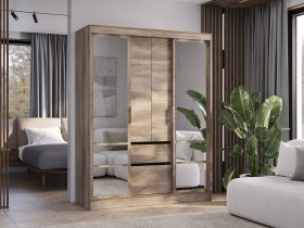 Шкаф-купе ШКК-06 Энигма (венге/дуб каньон) в Ордынском - ordynskoe.mebel-nsk.ru | фото