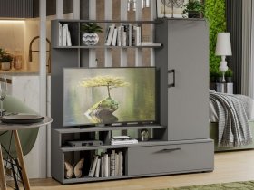 Стенка «Сиена» (графит серый) в Ордынском - ordynskoe.mebel-nsk.ru | фото
