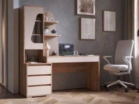 Стол компьютерный Пифагор (дуб вотан/кашемир) в Ордынском - ordynskoe.mebel-nsk.ru | фото