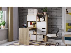 Стол письменный тип 7 (дуб сонома/белый ясень) в Ордынском - ordynskoe.mebel-nsk.ru | фото
