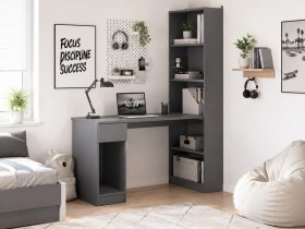 Стол письменный угловой «Лайт» 10.01 (темно-серый) в Ордынском - ordynskoe.mebel-nsk.ru | фото